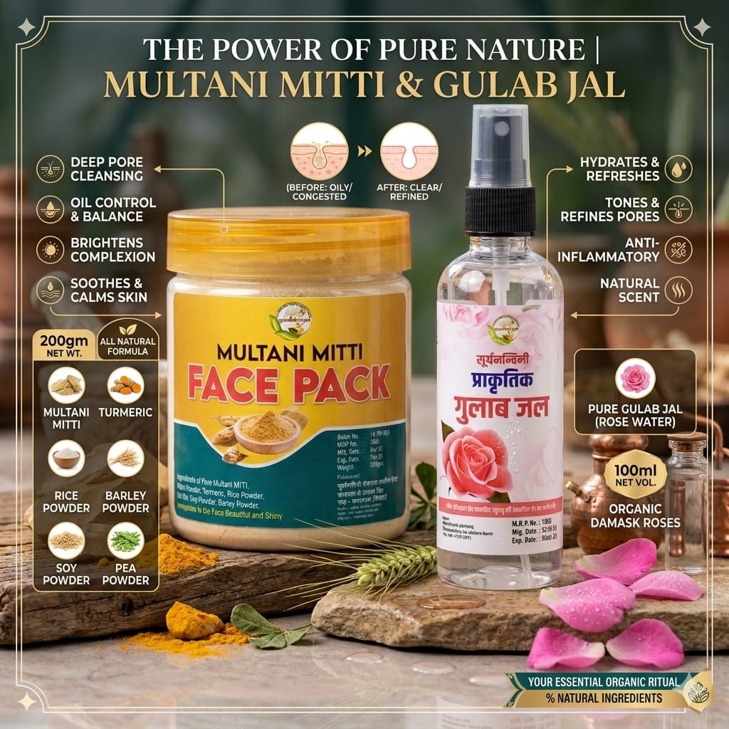 Multani Mitti Face Pack and Gulab Jal