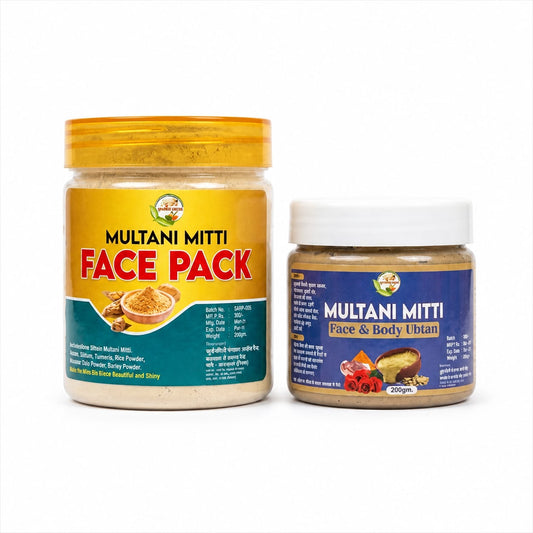 Natural Glow Combo Multani Mitti Face Pack (200 g) + Face &amp; Body Ubtan (200 g)
