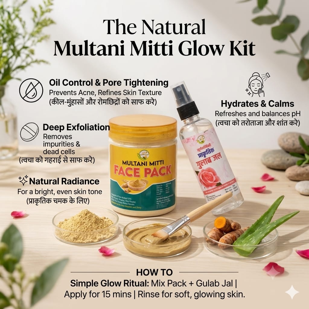 Multani Mitti Face Pack and Gulab Jal