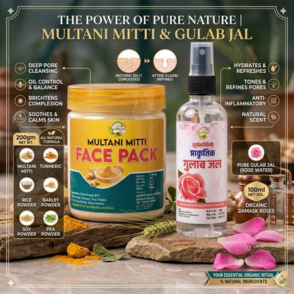 Multani Mitti Face Pack and Gulab Jal